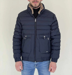 Custom Apparels OEM Men's puffer <b>jacket</b> ,<b>Varsity</b> <b>Jacket</b> Button Winter Casual for Spring <b>Plain</b> Dyed Woven Fabric Zipper <b>jacket</b> - Product Image 4