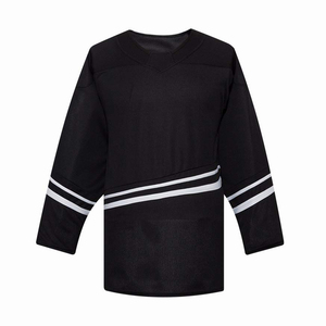 Uniforme profesional de hockey sobre hielo para adultos, equipo deportivo de Color negro impreso de alta calidad, ropa de equipo con patrón en blanco - Product Image 1