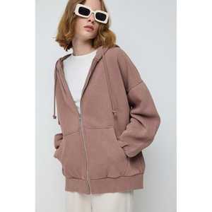 Sudadera Extra Grande con Cierre y Efecto Desteñido - Product Image 1