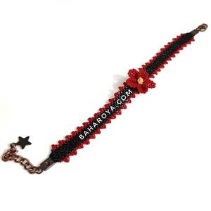 Nazik Bileklik Kırmızı İğne Oyası Moda Elbisesi Ve Bangleler Koleksiyonuna Eklenecek Pulsera de moda - Product Image 1
