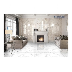 Moderno elegante sala de estar 600*600mm nuevo Calacatta Bianco azulejos de porcelana brillante pared suelo Fondo azulejo estilo contemporáneo - Product Image 4