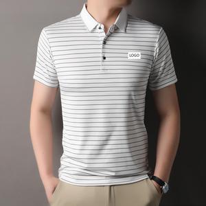 Polo de golf respirant avec logo personnalisé, doublure en tissu évacuant l'humidité, polo de golf, t-shirt à manches courtes uni, polo de golf pour hommes - Product Image 5