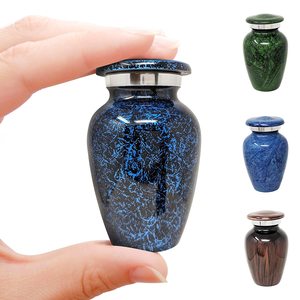 Petit jeton d'urne de crémation de conception simple pour le stockage et la conservation des cendres Marbre Bleu Finition Amour Souvenir Jetons - Product Image 2