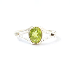 2.1 Grams Peridot Gemstone Statement <b>Ring</b> Geometric Cut <b>Opal</b> and Garnet with Pear Cut Diamond Rhodium Plated for Everyday Wear - Product Image 1