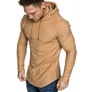 Chándal deportivo informal con capucha para hombre, sudadera de manga larga de color sólido para temporada de otoño - Product Image 1
