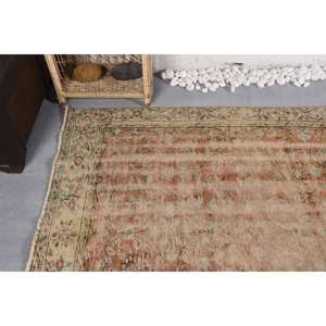 Alfombra turca vintage, diseño de retazos naranja y azul, 5 '1 "X 9' 3", tejido plano de lana con respaldo de látex para decoración de sala de estar - Product Image 5