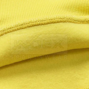 Sudadera con Capucha para Hombre, Corte Regular, Color Amarillo Sólido, Felpa de Algodón, Estilo Casual para Otoño, Diseño con Logotipo Frontal y Bolsillo - Product Image 4
