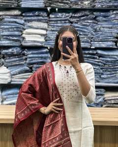 Nouveaux vêtements de mariage et de fête de créateur Tissu en coton khadi de qualité supérieure avec pantalon afghan Robe de style boutique - Product Image 2