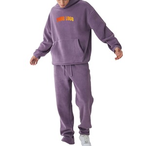 Conjunto de ropa deportiva de entrenamiento y jogging de diseño personalizado de alta calidad, Sudadera con capucha de gran tamaño y pantalones de chándal holgados, ropa informal para invierno - Product Image 1