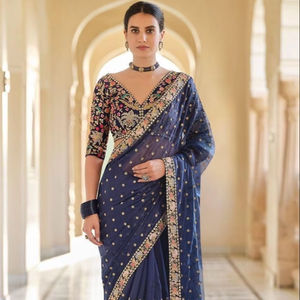 Indian Boutique Rich Look Trendy Designer Most Export Último Exclusivo Royal Fancy Saree Fancy Ethnic Party Wear Mujeres Niñas - Product Image 1