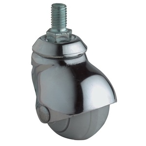Rueda Giratoria con Rodamiento de Bolas, 40 mm de Diámetro, Capacidad de Carga de 30 kg, M10, Goma Gris, Marca BS - Product Image 1