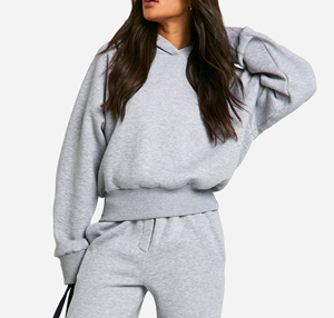 Women's Custom Front Cotton French Terry Winter <b>Sweatshirt</b> <b>Vintage</b> Streetwear <b>Oversized</b> Heavyweight Thermal Eco-Friendly Quick - Product Image 1