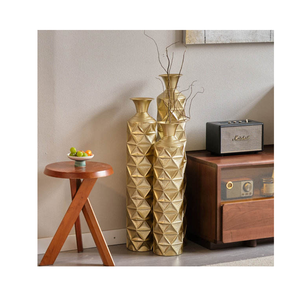 Trending Aluminum Flower Vase Home & Garden Decor Elegant Indian Handcrafts Customizable Size & Color Bedside Tabletop Planter - Product Image 2