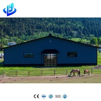 Structure en acier Grange à chevaux Bâtiment stable préfabriqué Abri pour chevaux en métal Tack Room Grooming Area Riding Arena Farm Barn 48000sqft