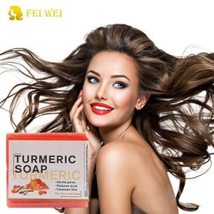 FEIWEI Organic Natural Herbal Tumeric Handmade Bar <b>Soap</b> Anti-<b>Acne</b> Dark Spots Removal Whitening Turmeric Balm <b>Soap</b> - Product Image 2