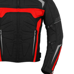 Blouson de moto en cuir pour homme, imperméable, respirant, écologique, col montant, logo frontal, en peau de mouton - Product Image 4