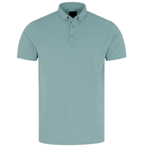 เสื้อโปโลผู้ชายสีฟ้าอ่อน ผ้าคอตตอนปิเก้ แขนสั้น สวมใส่สบาย ทรงปกติ ระบายอากาศได้ดี ดีไซน์เรียบง่าย - Product Image 1