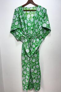 100% pur coton belle Boho Floral caftan Robe parole longueur Maxi vêtements de nuit d'été à la main tenue décontractée naturel parfait cadeau - Product Image 2