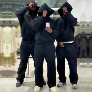 Colección de invierno de tendencia para hombre, chándal ligero de talla grande, diseño personalizado, cuello con capucha, conjuntos transpirables OEM al por mayor - Product Image 1