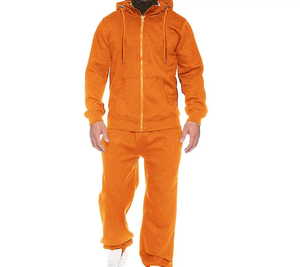Fabricant Vêtements de sport légers à fermeture éclair sur mesure pour hommes Sweat à capuche en polaire avec poche sur les manches Jogging Suit - Product Image 3