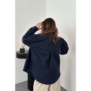 Camisa de Gabardina Azul Marino - Azul Marino - Product Image 6