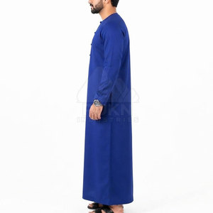 Qamis arabe élégant en coton pour homme – Moderne, traditionnel, respirant, léger, longueur cheville, manches longues, col rond, boutons sur le devant - Product Image 4