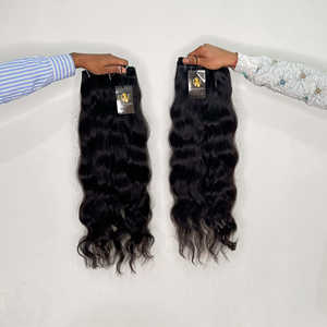 Máquina de extensiones de cabello humano Remy indio sin procesar al por mayor doble trama suelta profunda natural superonda cutícula alineada - Product Image 1