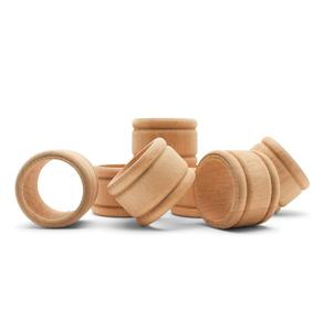 Lot de 6 ronds de serviette en bois vintage, 1 à 3/4 pouces, ronds de serviette en bois inachevés pour cadeau de pendaison de crémaillère - Product Image 1