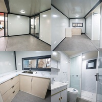 Maison conteneur extensible de luxe de 20 pieds, préfabriquée, modulaire, prête à être expédiée, avec porte latérale, salle de bain et cuisine