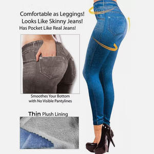 Leggings imprimés en denim pour femmes, tissu respirant, logo personnalisé OEM, promotions de fitness, image de marque et cadeaux - Product Image 5
