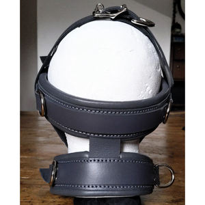 Arnés y Collar de Cuero Genuino para Reposacabezas. Gris Tormenta o cualquier color - Product Image 4