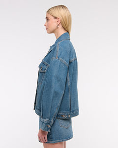 Full Length Warm Winter <b>Women's</b> Denim <b>Jacket</b> <b>Lightweight</b> Plain Dyed Cotton Breathable Turn-down Collar - Product Image 3