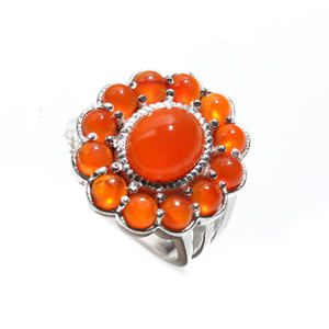 Bague de déclaration en argent 925 de forme ovale en cornaline naturelle pour femmes bijoux faits à la main audacieux et élégants cadeau parfait - Product Image 1