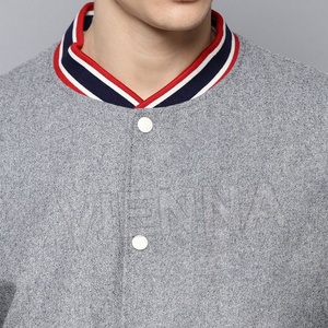 Chaqueta Varsity de Invierno para Hombre de Alta Calidad, Fabricada por OEM, con Cuello Alto, Exterior de Lana, Mezcla de Poliéster/Algodón, Resistente al Viento - Product Image 5