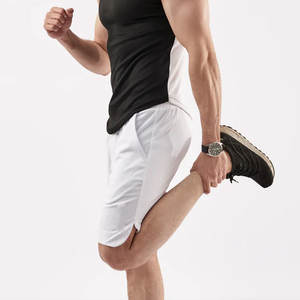 Gran oferta, pantalones cortos de entrenamiento de gimnasio personalizados para hombres, diseño informal de poliéster liso para adultos - Product Image 5