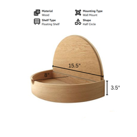 Table de chevet moderne en bois massif, meuble de rangement pour chambre à coucher, étagère murale demi-lune écologique et durable pour la maison et l'hôpital