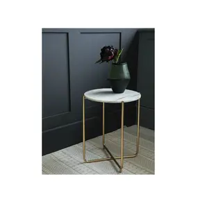 Tavolo in marmo e ottone con tavolino tavolino da ufficio moderno in marmo Naure tavolino da caffè con zoccolo Viola di alta qualità