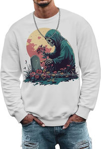 Sweat-shirts tendance d'hiver brodés en molleton 100 % coton doublé respirant pour unisexe, décontractés, à manches longues, col rond, coupe ample - Product Image 3