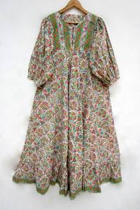 Robe d'été élégante style vintage en coton respirant, imprimé numérique, taille naturelle, détail boutonné, longueur genou, pour la plage, taille 6XL - Product Image 6