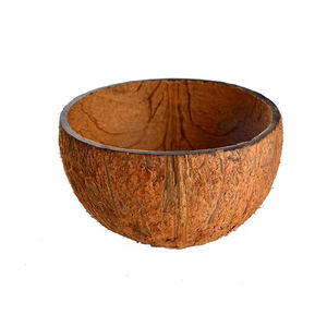 Cuencos redondos de cáscara de coco natural sin pulir, vajilla para postres de frutas hechos a mano con cocos - Product Image 3