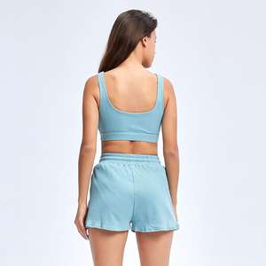 Nouveau design, vente en gros, ensemble de yoga 2 pièces respirant sans manches de haute qualité avec cordon de serrage, grande taille pour femmes - Product Image 5