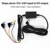 Kit de câblage ACC pour Dashcam 4K en gros, cordon d'alimentation chargeur Type-C 12-24V vers 5V avec fusible, kit de câblage pour surveillance de stationnement 24H