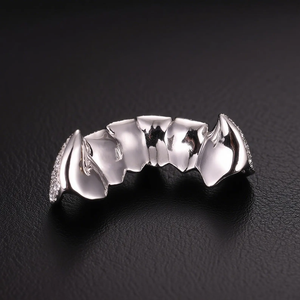 Premium 925 argent coupe ronde Moissanite diamant grilles élégant glacé Hip Hop dents bijoux cadeau pour hommes et femmes - Product Image 6