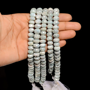 Cuentas de ópalo azul, cuentas facetadas Rondelle de piedras preciosas de ópalo azul, cuentas de piedras preciosas de ópalo azul para la fabricación de joyas - Product Image 5