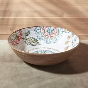 Latest New Pattern Enamel Printed Handcrafted <b>Mango</b> <b>Wood</b> Modern Design Fruit <b>Bowl</b> Tray Minimal Serving Decorative Salad <b>Bowl</b> - Product Image 3