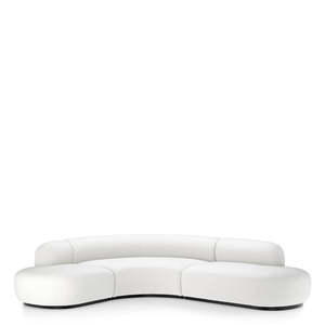 BJrn L Muslin White Modern Luxury Reclining Sectional <b>Sofa</b> 2-Seater with <b>Sponge</b> Fill <b>for</b> Living Room Use in Apartments - Product Image 2