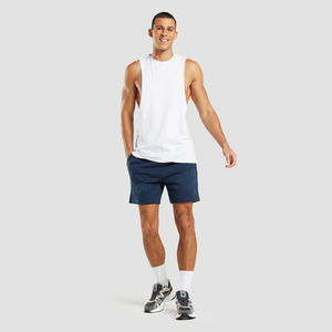 Meilleure qualité hommes sans manches gilets de sport plaine débardeur avec bouton décoration séchage rapide délavé haut de Sport blanc pour - Product Image 2