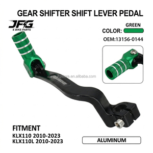 คันเกียร์พับได้ CNC อลูมิเนียม JFG Wholesale สำหรับ Kawasaki KLX110 <span class=keywords><strong>KLX110L</strong></span> ปลายสีเขียว อุปกรณ์ตกแต่งรถมอเตอร์ครอส - Product Image 6