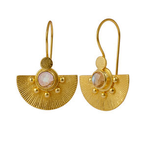 Pendientes chapados en oro de Onyx Trend para mujer, joyería de latón decente hecha a mano con pendientes colgantes de piedras preciosas naturales - Product Image 2