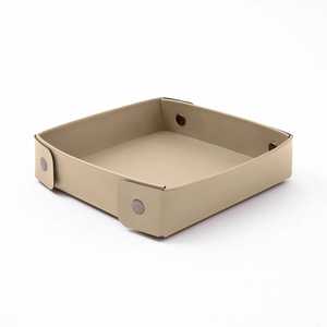 Bandeja de almacenamiento de joyas de cuero de doble nivel a medida de lujo con logotipo personalizado en relieve elegante organizador vajilla, herramientas y regalos - Product Image 2